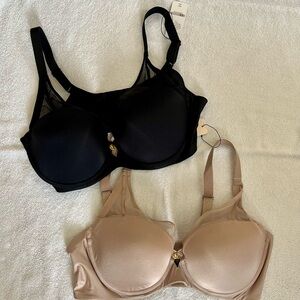 Black and Tan Full Coverage Bras with Underwire and Molded Cups